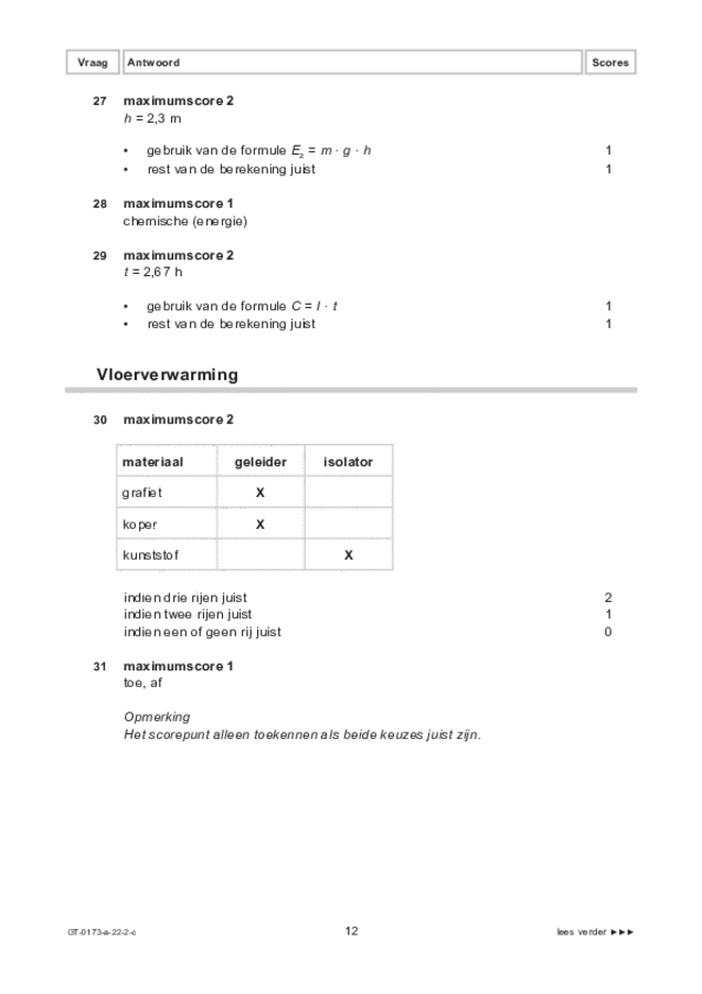 Correctievoorschrift examen VMBO GLTL natuur- en scheikunde 1 2022, tijdvak 2. Pagina 12