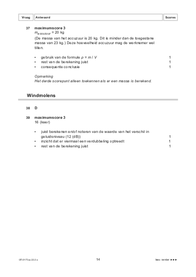 Correctievoorschrift examen VMBO GLTL natuur- en scheikunde 1 2022, tijdvak 2. Pagina 14