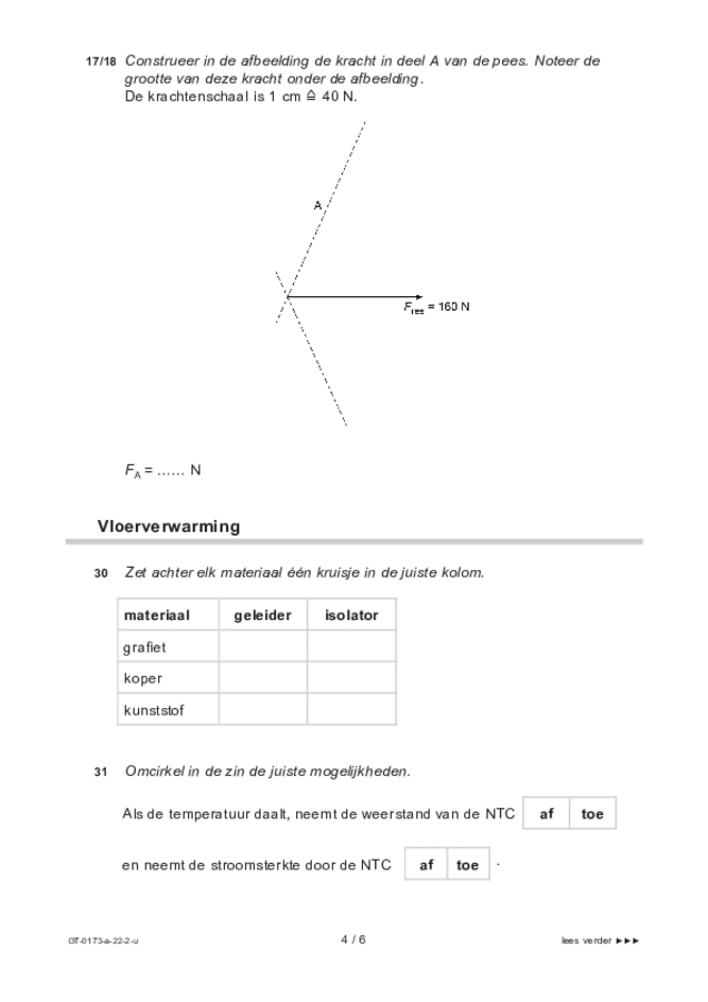 Uitwerkbijlage examen VMBO GLTL natuur- en scheikunde 1 2022, tijdvak 2. Pagina 4