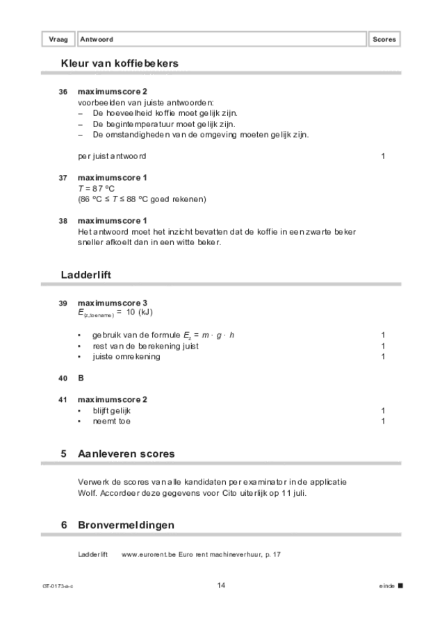 Correctievoorschrift examen VMBO GLTL natuur- en scheikunde 1 2022, tijdvak 3. Pagina 14