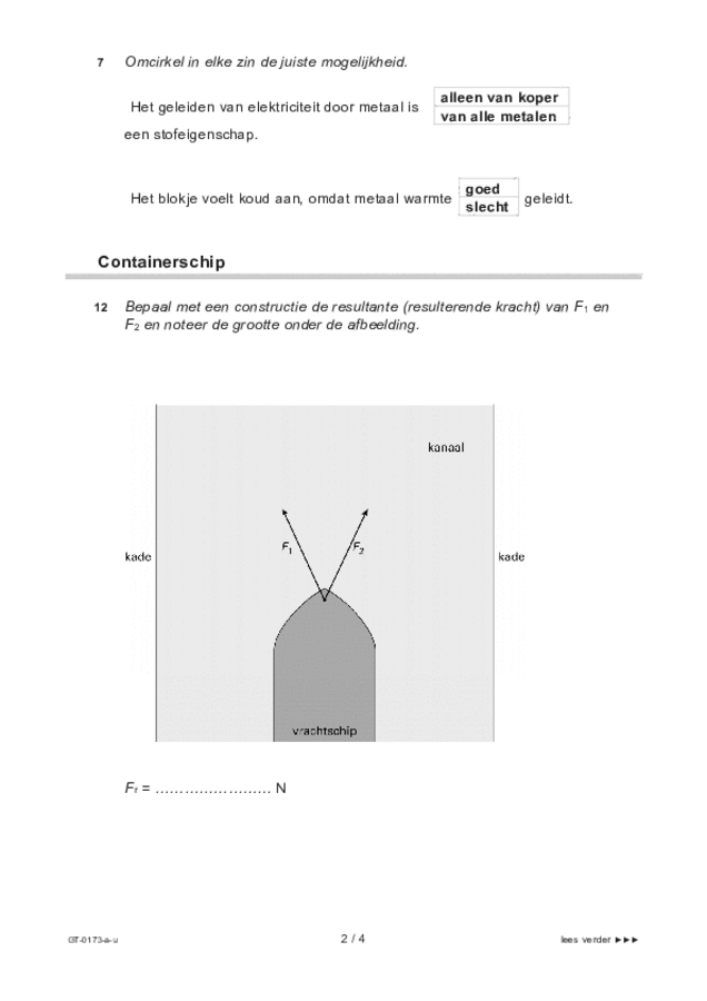Uitwerkbijlage examen VMBO GLTL natuur- en scheikunde 1 2022, tijdvak 3. Pagina 2