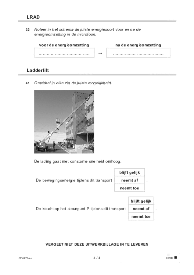 Uitwerkbijlage examen VMBO GLTL natuur- en scheikunde 1 2022, tijdvak 3. Pagina 4