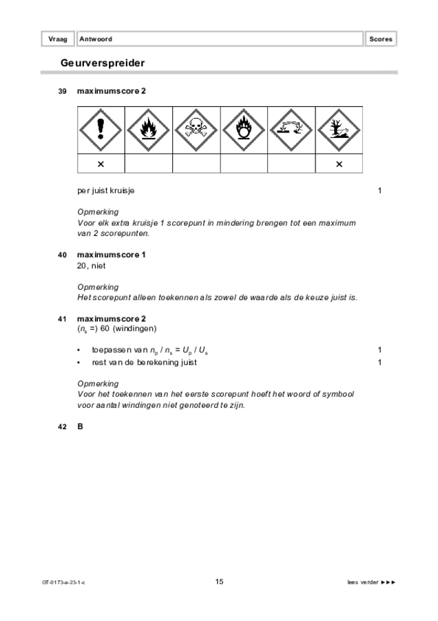 Correctievoorschrift examen VMBO GLTL natuur- en scheikunde 1 2023, tijdvak 1. Pagina 15