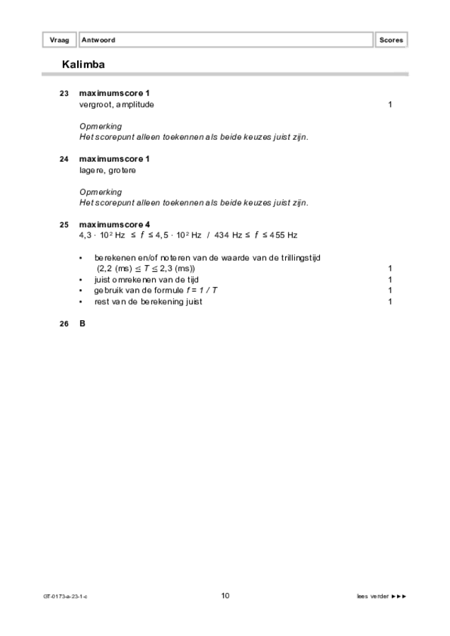 Correctievoorschrift examen VMBO GLTL natuur- en scheikunde 1 2023, tijdvak 1. Pagina 10