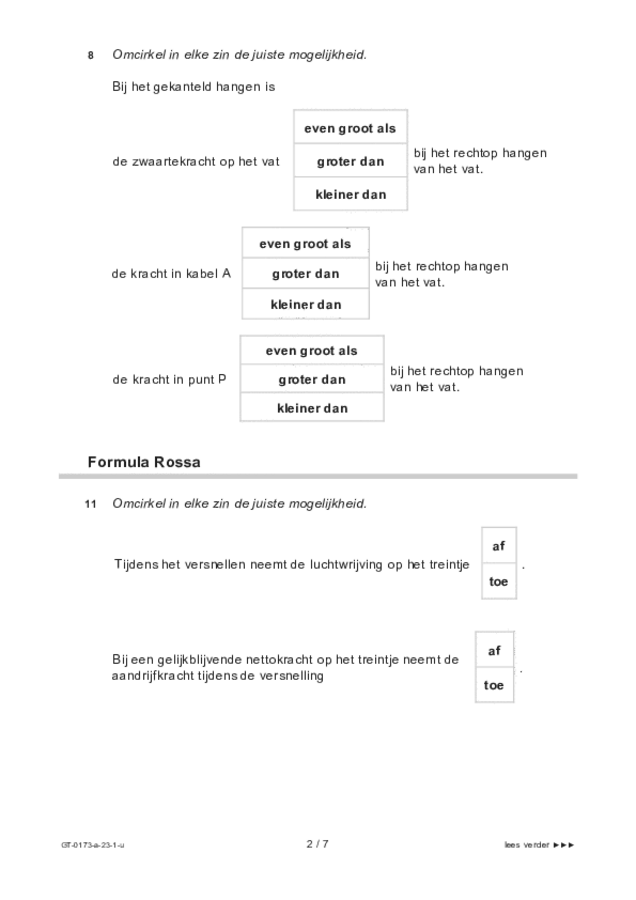 Uitwerkbijlage examen VMBO GLTL natuur- en scheikunde 1 2023, tijdvak 1. Pagina 2