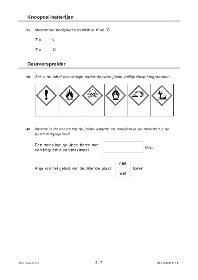 Uitwerkbijlage examen VMBO GLTL natuur- en scheikunde 1 2023, tijdvak 1. Pagina 6