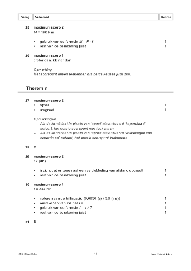 Correctievoorschrift examen VMBO GLTL natuur- en scheikunde 1 2023, tijdvak 2. Pagina 11