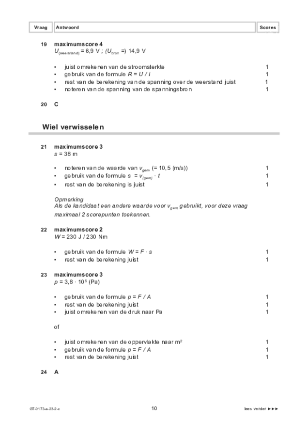 Correctievoorschrift examen VMBO GLTL natuur- en scheikunde 1 2023, tijdvak 2. Pagina 10