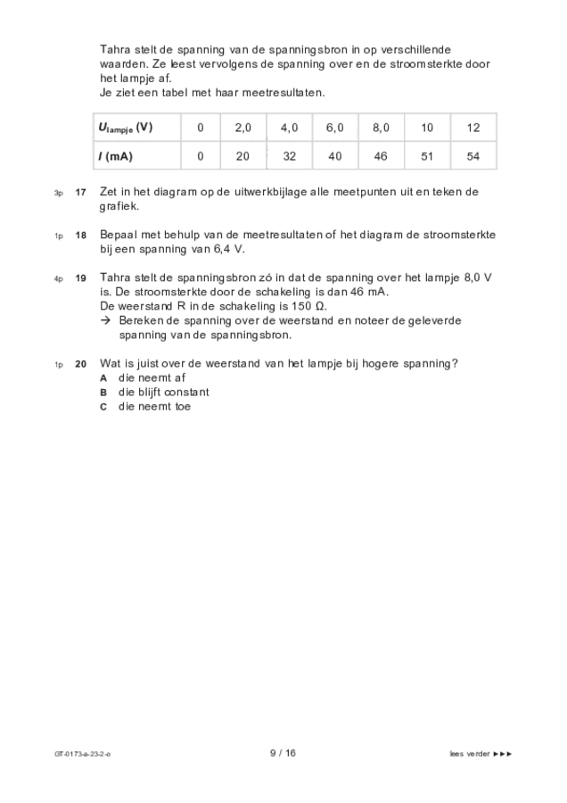 Opgaven examen VMBO GLTL natuur- en scheikunde 1 2023, tijdvak 2. Pagina 9
