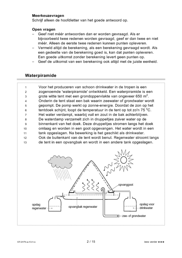 Opgaven examen VMBO GLTL natuur- en scheikunde 2 2013, tijdvak 1. Pagina 2
