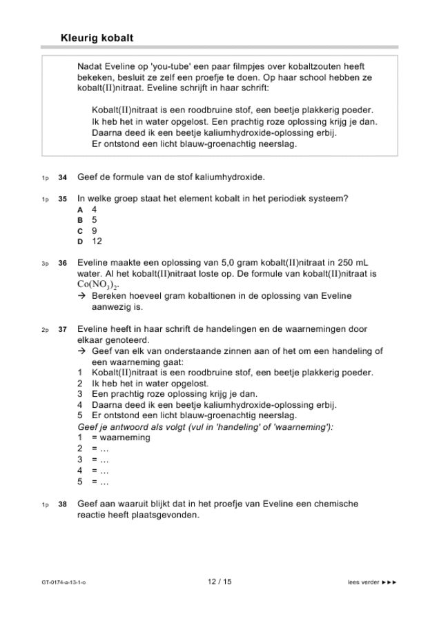 Opgaven examen VMBO GLTL natuur- en scheikunde 2 2013, tijdvak 1. Pagina 12