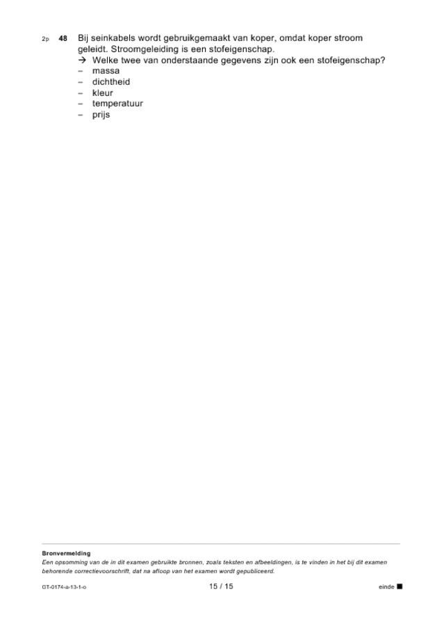 Opgaven examen VMBO GLTL natuur- en scheikunde 2 2013, tijdvak 1. Pagina 15