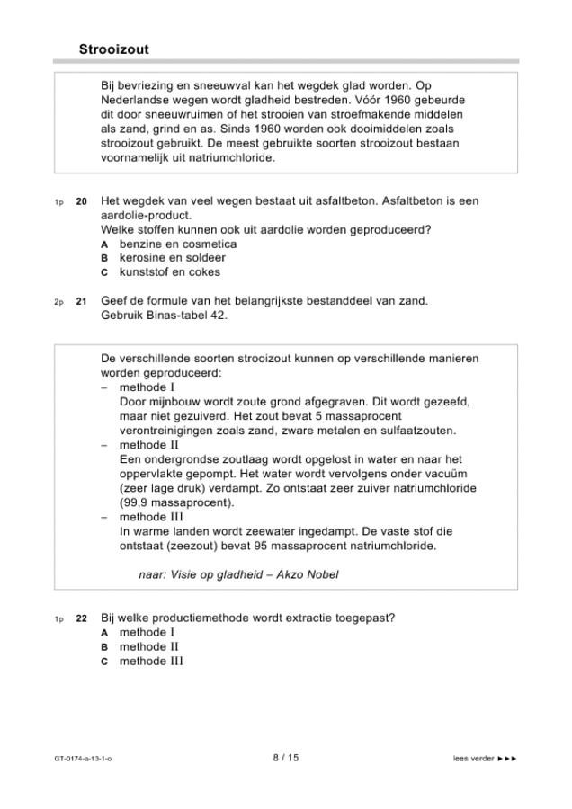 Opgaven examen VMBO GLTL natuur- en scheikunde 2 2013, tijdvak 1. Pagina 8