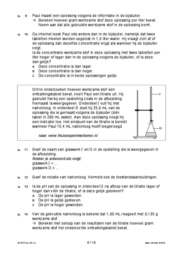 Opgaven examen VMBO GLTL natuur- en scheikunde 2 2018, tijdvak 1. Pagina 5