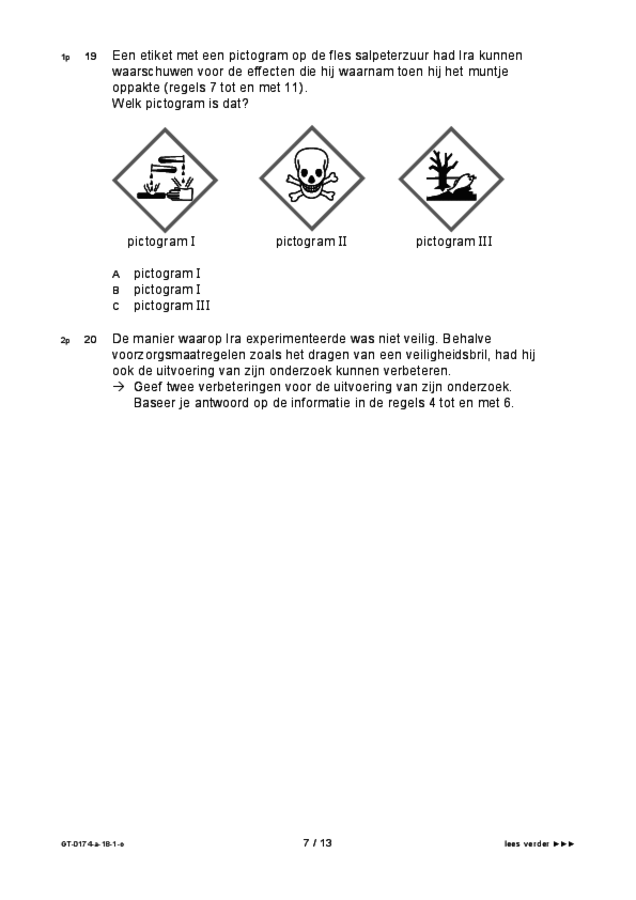 Opgaven examen VMBO GLTL natuur- en scheikunde 2 2018, tijdvak 1. Pagina 7