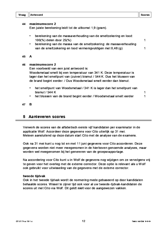 Correctievoorschrift examen VMBO GLTL natuur- en scheikunde 2 2019, tijdvak 1. Pagina 12