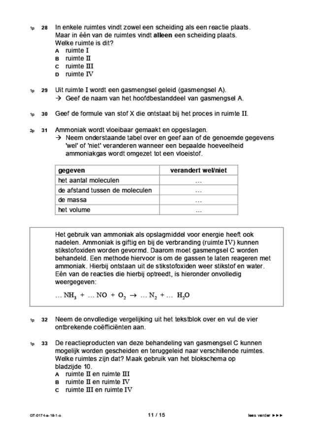 Opgaven examen VMBO GLTL natuur- en scheikunde 2 2019, tijdvak 1. Pagina 11