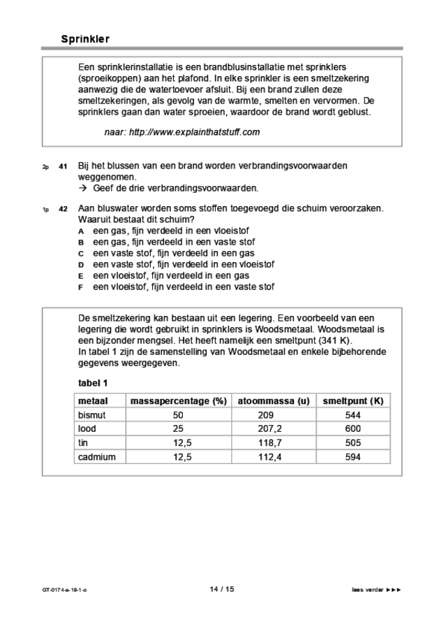 Opgaven examen VMBO GLTL natuur- en scheikunde 2 2019, tijdvak 1. Pagina 14