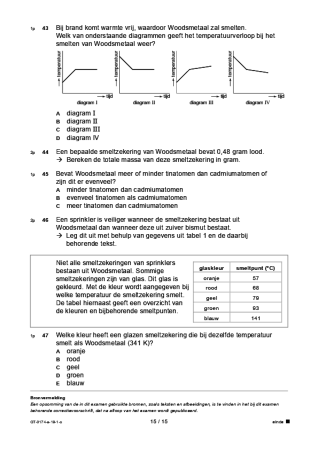 Opgaven examen VMBO GLTL natuur- en scheikunde 2 2019, tijdvak 1. Pagina 15