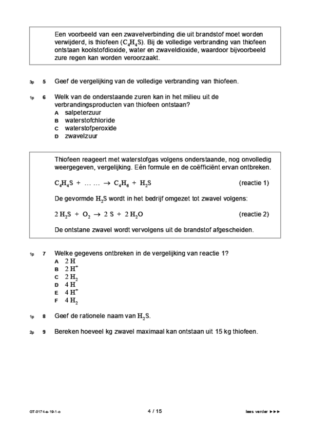 Opgaven examen VMBO GLTL natuur- en scheikunde 2 2019, tijdvak 1. Pagina 4