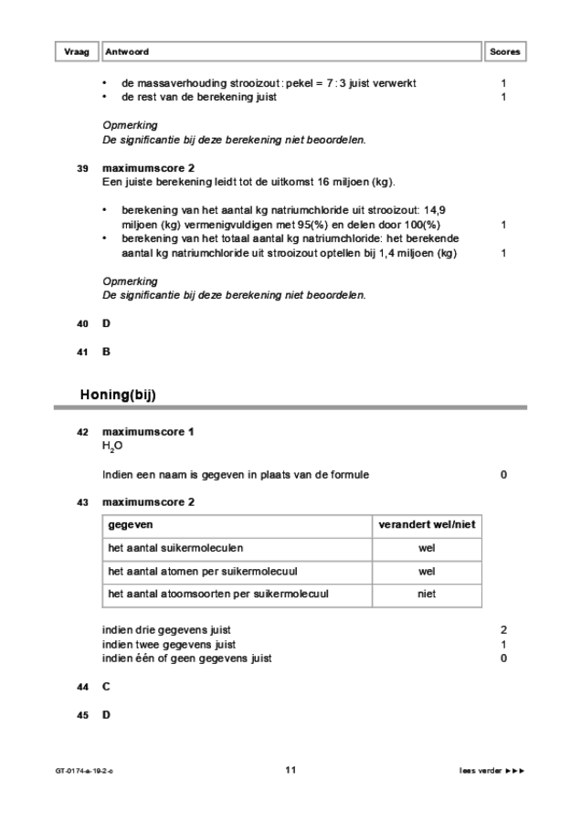 Correctievoorschrift examen VMBO GLTL natuur- en scheikunde 2 2019, tijdvak 2. Pagina 11