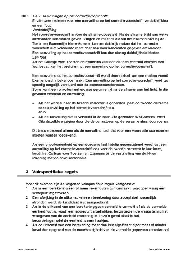 Correctievoorschrift examen VMBO GLTL natuur- en scheikunde 2 2019, tijdvak 2. Pagina 4