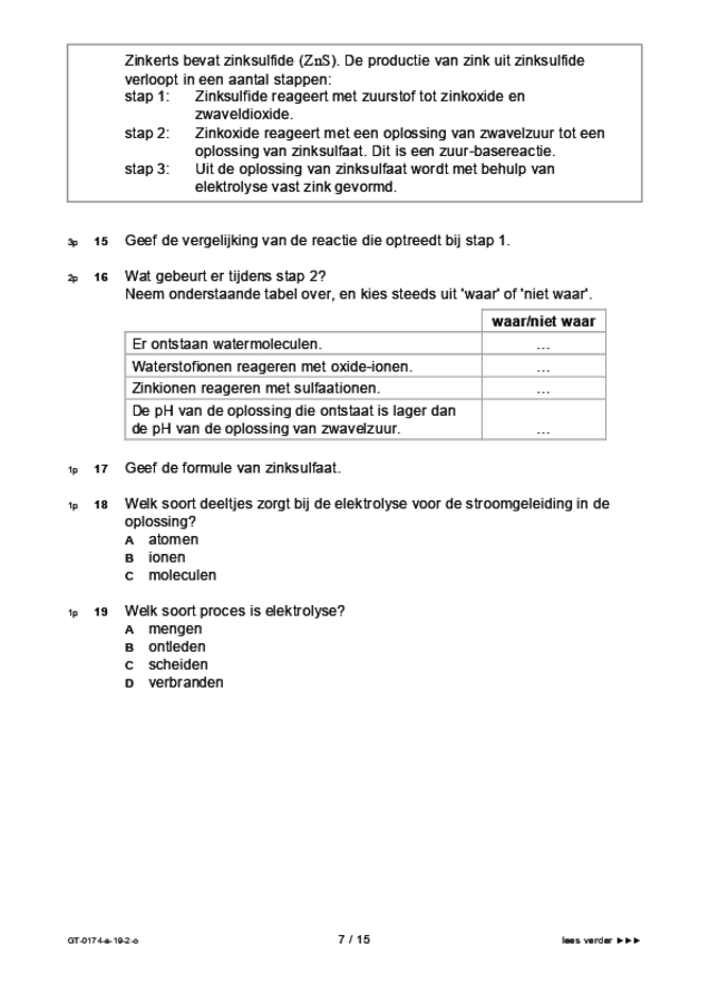 Opgaven examen VMBO GLTL natuur- en scheikunde 2 2019, tijdvak 2. Pagina 7