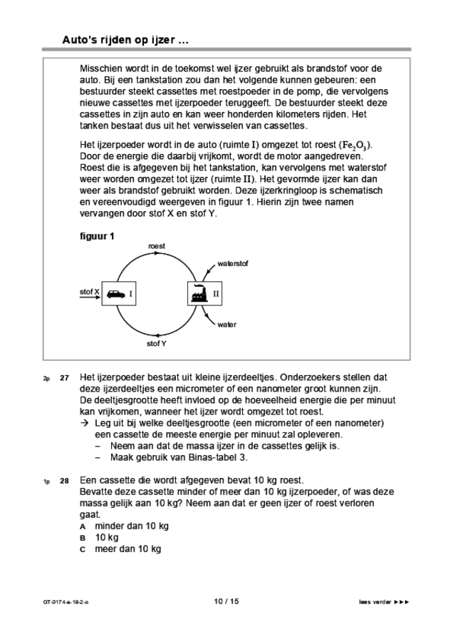 Opgaven examen VMBO GLTL natuur- en scheikunde 2 2019, tijdvak 2. Pagina 10