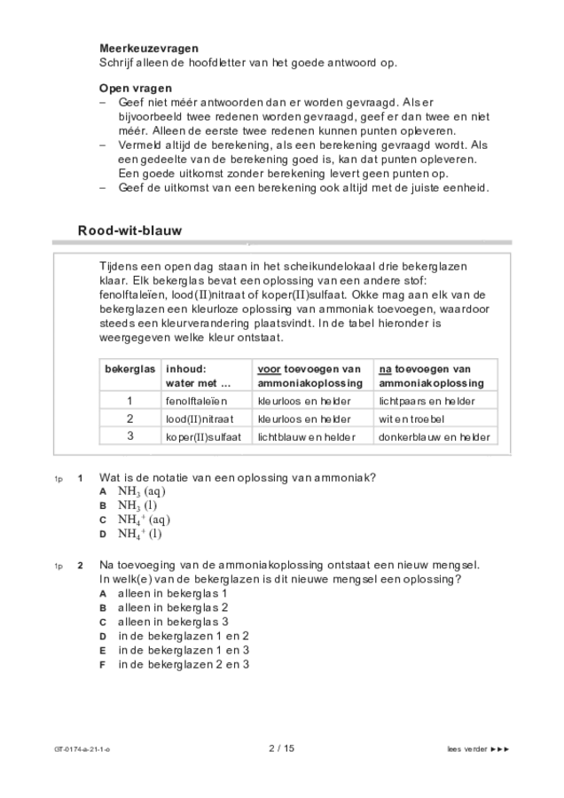 Opgaven examen VMBO GLTL natuur- en scheikunde 2 2021, tijdvak 1. Pagina 2