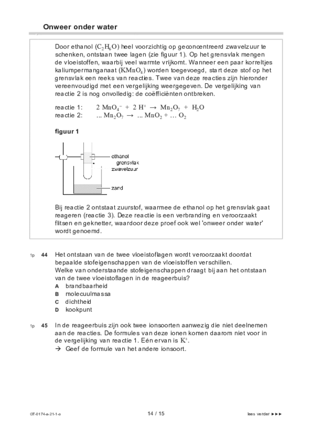 Opgaven examen VMBO GLTL natuur- en scheikunde 2 2021, tijdvak 1. Pagina 14