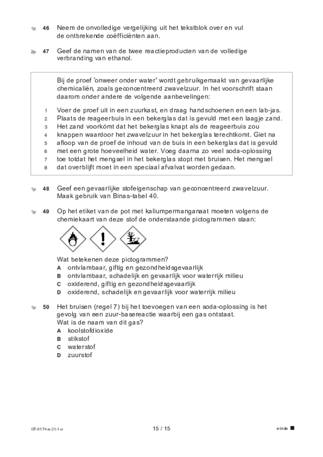 Opgaven examen VMBO GLTL natuur- en scheikunde 2 2021, tijdvak 1. Pagina 15