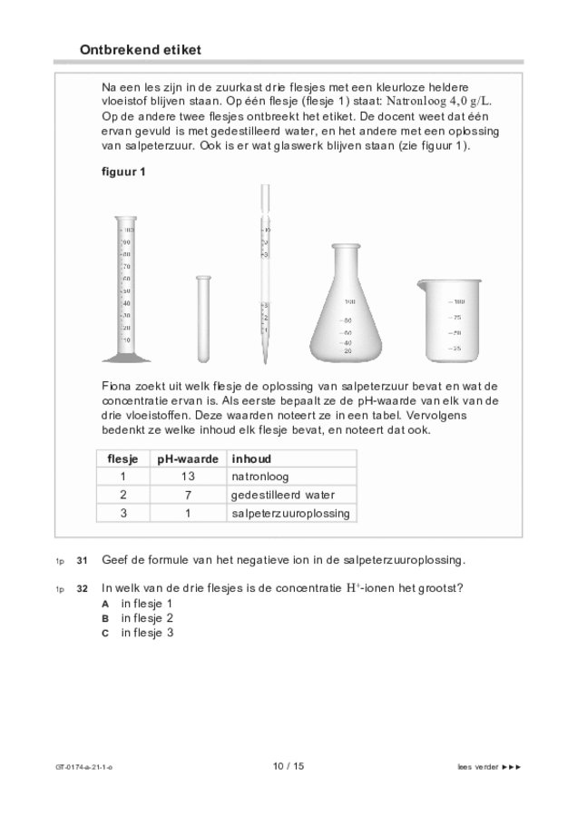 Opgaven examen VMBO GLTL natuur- en scheikunde 2 2021, tijdvak 1. Pagina 10