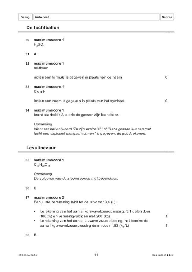 Correctievoorschrift examen VMBO GLTL natuur- en scheikunde 2 2022, tijdvak 1. Pagina 11