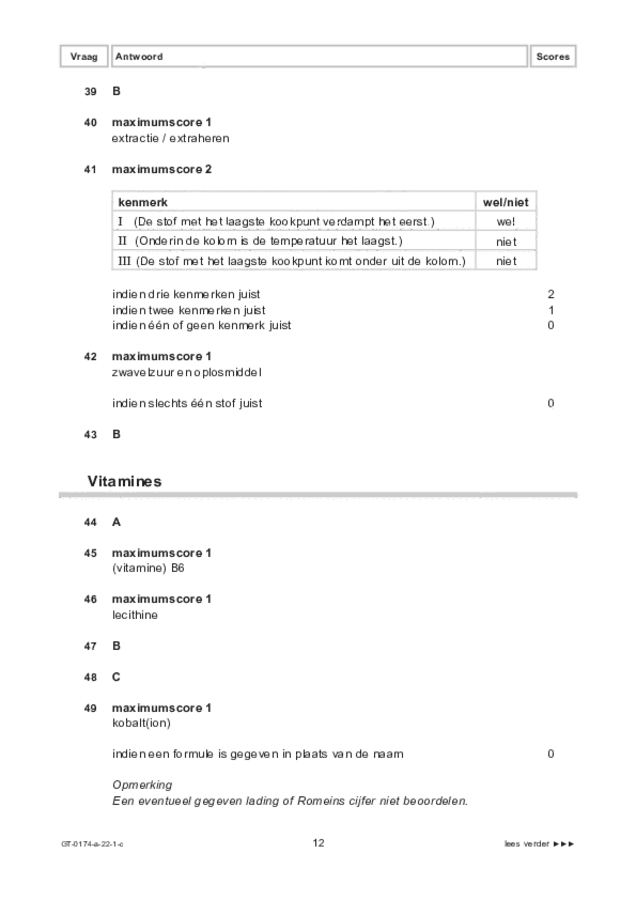 Correctievoorschrift examen VMBO GLTL natuur- en scheikunde 2 2022, tijdvak 1. Pagina 12