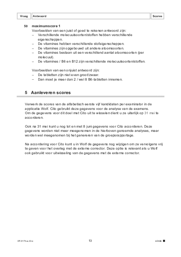 Correctievoorschrift examen VMBO GLTL natuur- en scheikunde 2 2022, tijdvak 1. Pagina 13