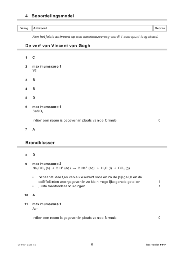 Correctievoorschrift examen VMBO GLTL natuur- en scheikunde 2 2022, tijdvak 1. Pagina 6