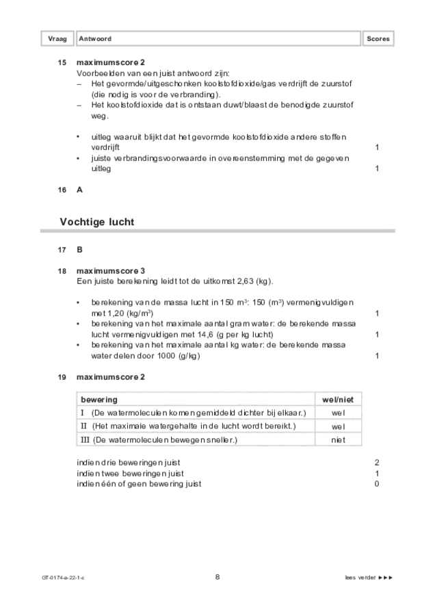 Correctievoorschrift examen VMBO GLTL natuur- en scheikunde 2 2022, tijdvak 1. Pagina 8