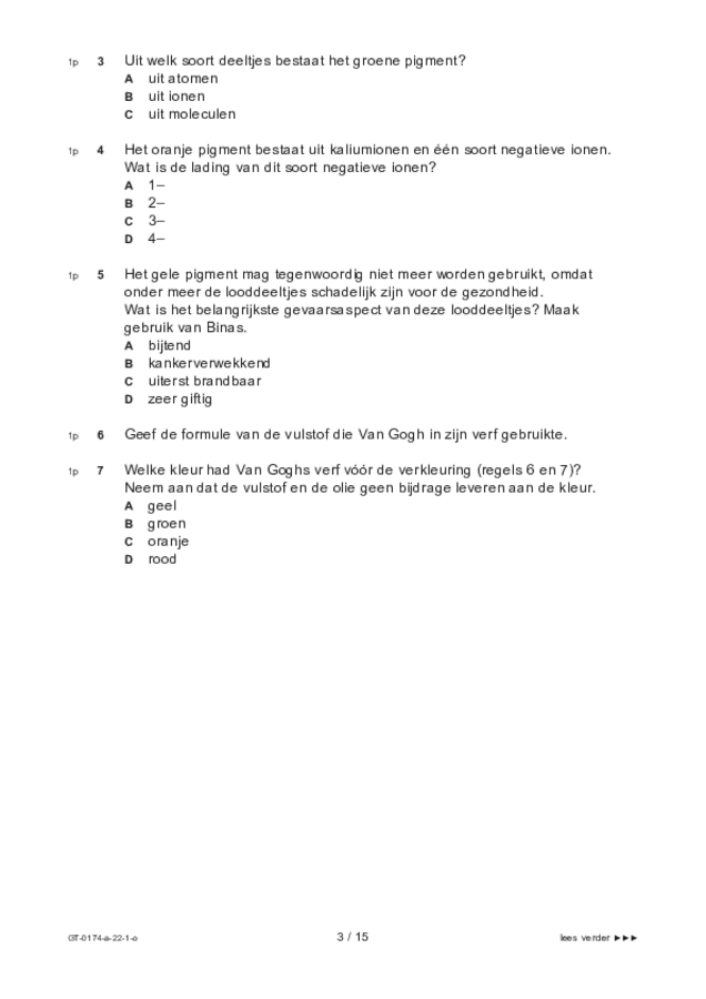 Opgaven examen VMBO GLTL natuur- en scheikunde 2 2022, tijdvak 1. Pagina 3