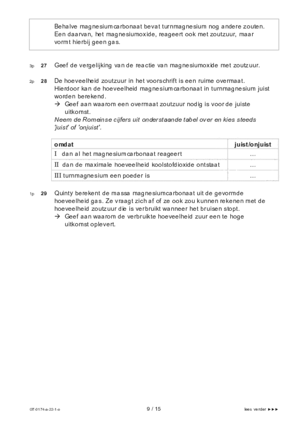 Opgaven examen VMBO GLTL natuur- en scheikunde 2 2022, tijdvak 1. Pagina 9