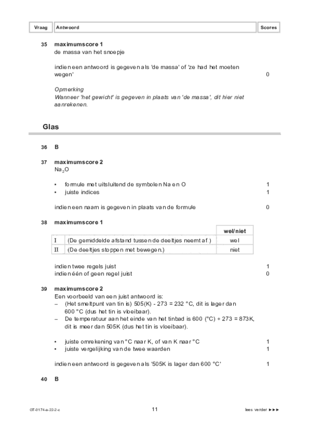 Correctievoorschrift examen VMBO GLTL natuur- en scheikunde 2 2022, tijdvak 2. Pagina 11