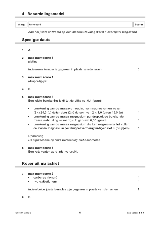 Correctievoorschrift examen VMBO GLTL natuur- en scheikunde 2 2022, tijdvak 2. Pagina 6