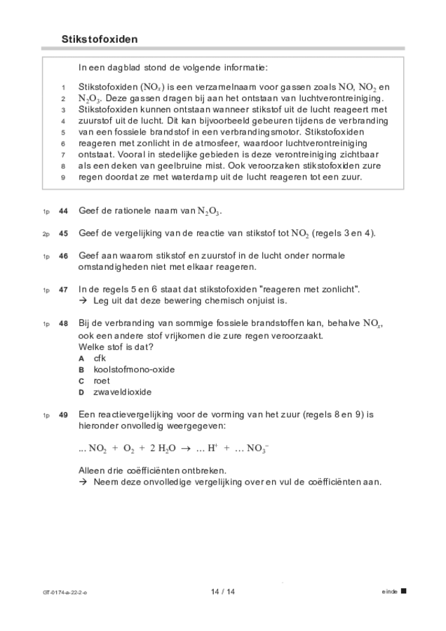 Opgaven examen VMBO GLTL natuur- en scheikunde 2 2022, tijdvak 2. Pagina 14