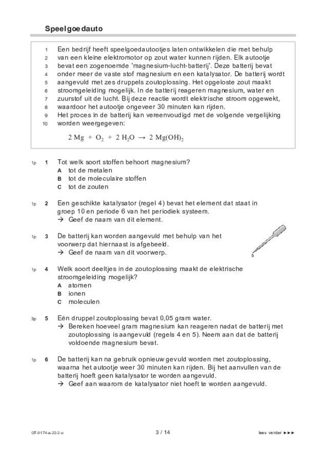 Opgaven examen VMBO GLTL natuur- en scheikunde 2 2022, tijdvak 2. Pagina 3