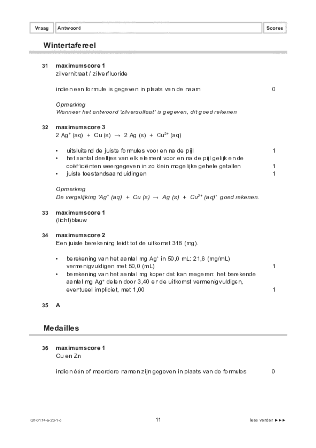 Correctievoorschrift examen VMBO GLTL natuur- en scheikunde 2 2023, tijdvak 1. Pagina 11