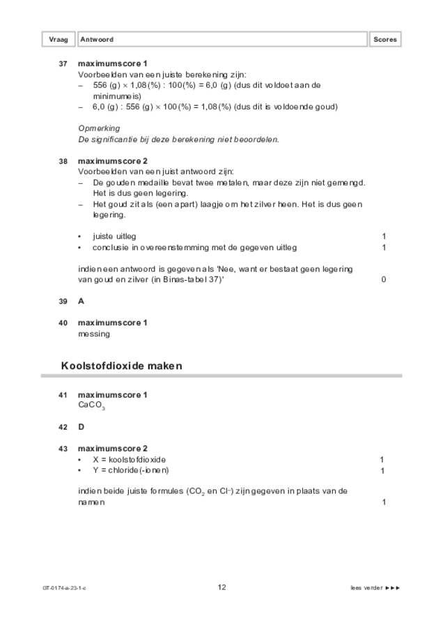 Correctievoorschrift examen VMBO GLTL natuur- en scheikunde 2 2023, tijdvak 1. Pagina 12