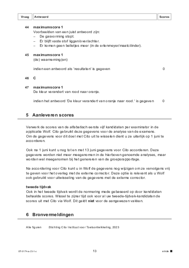 Correctievoorschrift examen VMBO GLTL natuur- en scheikunde 2 2023, tijdvak 1. Pagina 13