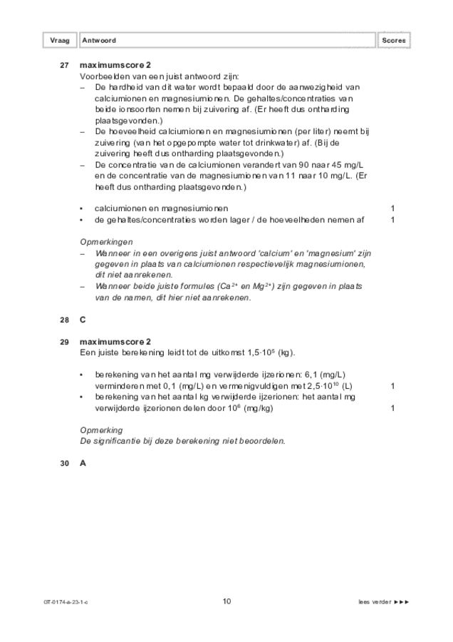 Correctievoorschrift examen VMBO GLTL natuur- en scheikunde 2 2023, tijdvak 1. Pagina 10