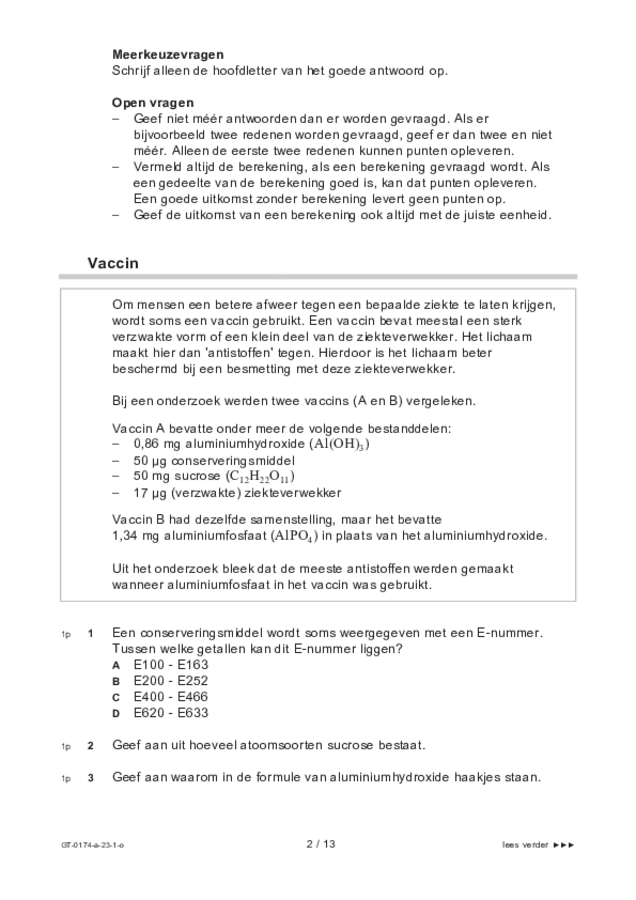 Opgaven examen VMBO GLTL natuur- en scheikunde 2 2023, tijdvak 1. Pagina 2