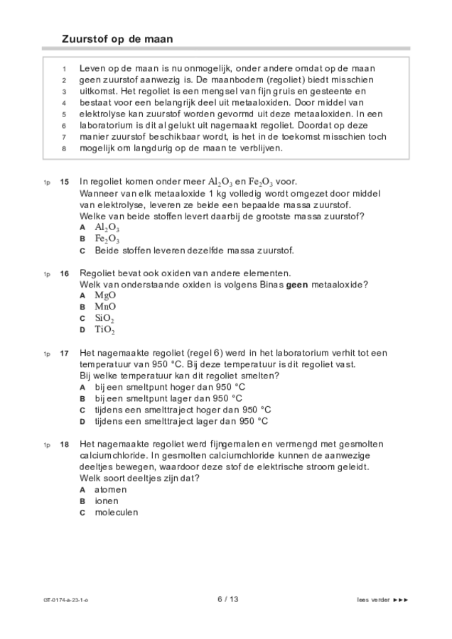 Opgaven examen VMBO GLTL natuur- en scheikunde 2 2023, tijdvak 1. Pagina 6