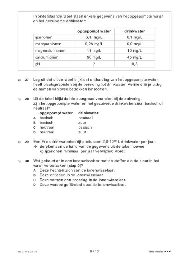 Opgaven examen VMBO GLTL natuur- en scheikunde 2 2023, tijdvak 1. Pagina 9